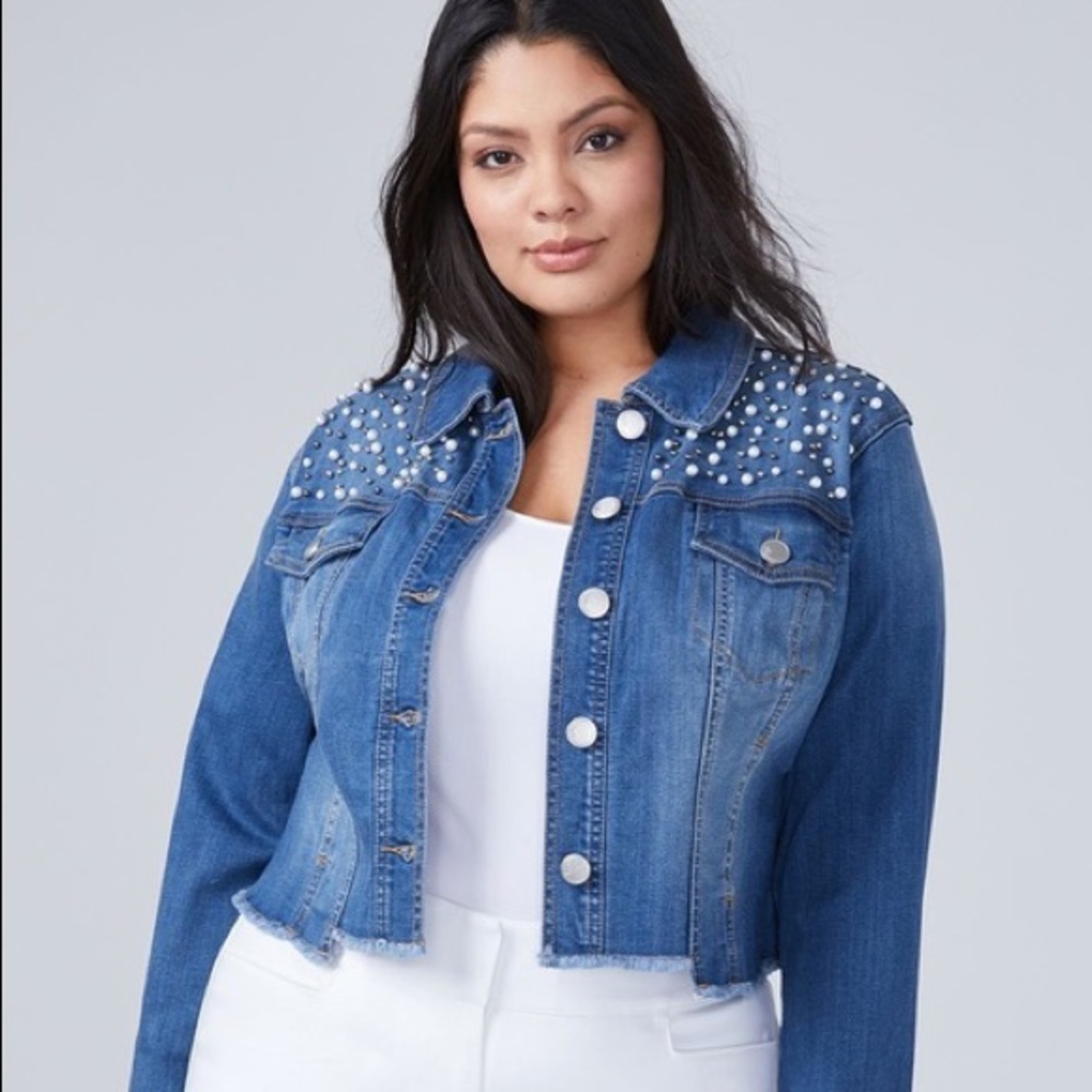 Pearl Embellished Jean Jacket